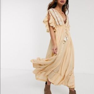 Free People Cream Midi Dress